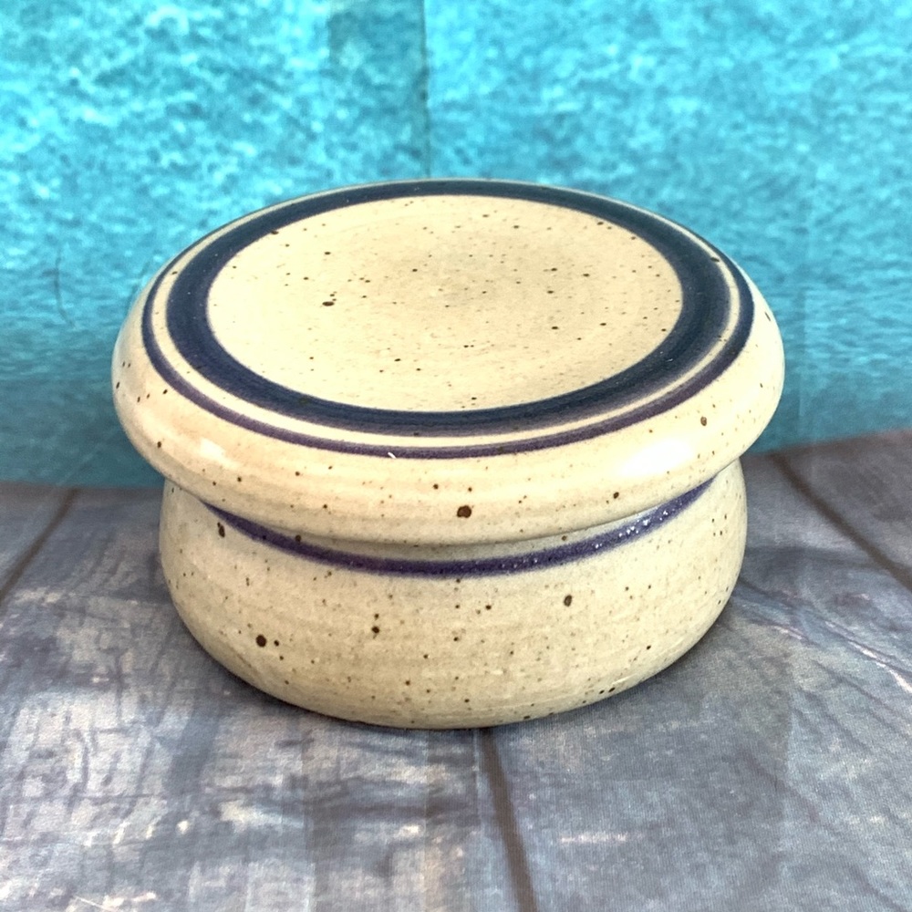 Signed POTTERY DISH WITH LID